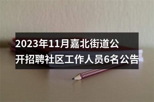 2023年11月嘉北街道公开招聘社区工作人员6名公告 图片