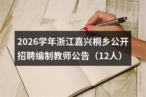 2026学年浙江嘉兴桐乡公开招聘编制教师公告（12人） 图片