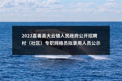 2023嘉善县大云镇人民政府公开招聘村（社区）专职网格员拟录用人员公示 图片