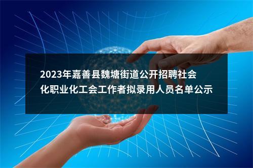 2023年嘉善县魏塘街道公开招聘社会化职业化工会工作者拟录用人员名单公示 图片