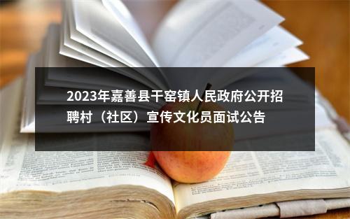 2023年嘉善县干窑镇人民政府公开招聘村（社区）宣传文化员面试公告 图片