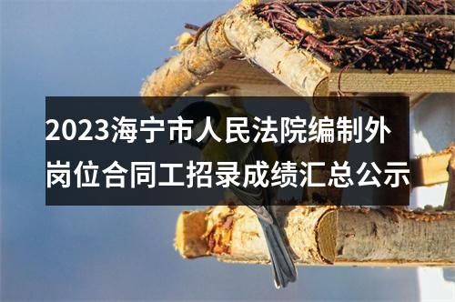 2023海宁市人民法院编制外岗位合同工招录成绩汇总公示 图片