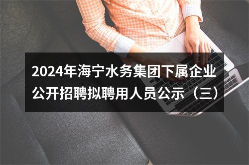 2024年海宁水务集团下属企业公开招聘拟聘用人员公示（三） 图片