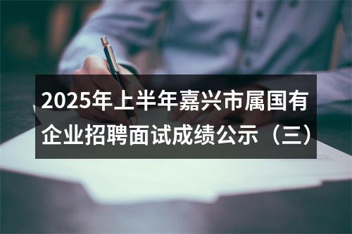 2025年上半年嘉兴市属国有企业招聘面试成绩公示（三） 图片